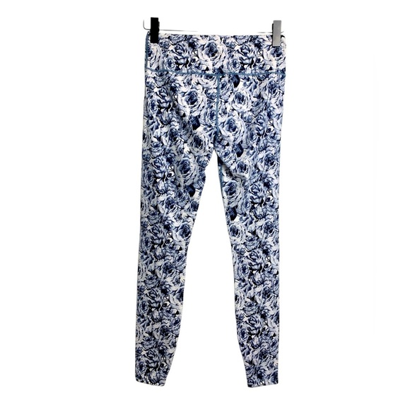 Marley Soft and Comfortable Yoga Pants Bluish Gray Floral - Picture 3 of 6